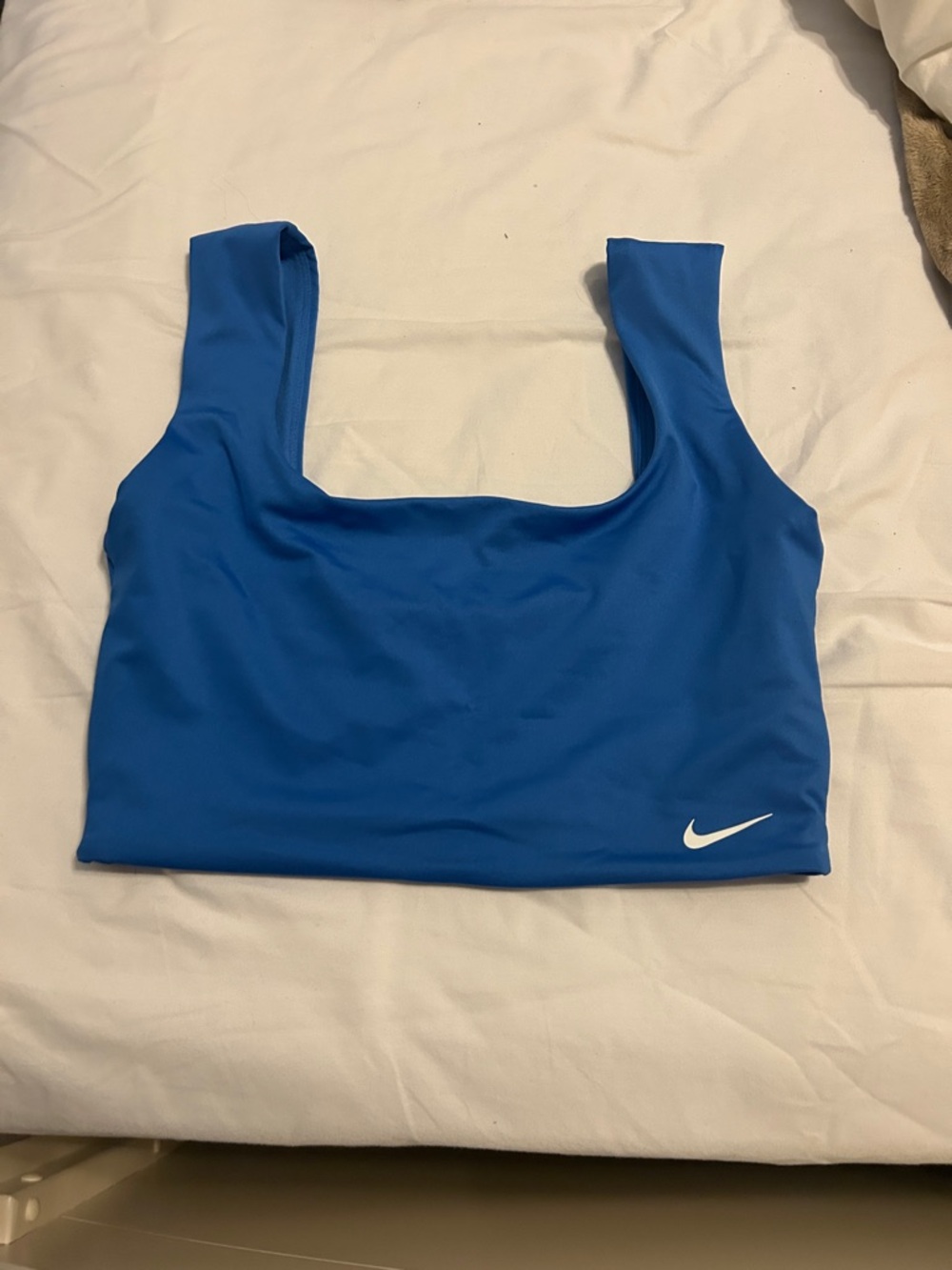 Nike Blue Square-Neck Crop Sports Top
